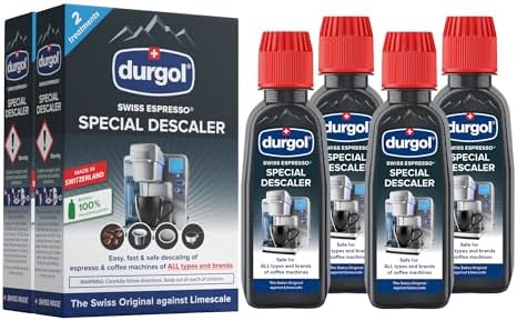 Durgol Swiss Espresso, Descaler and Decalcifier for All Brands of Espresso Machines and Coffee Makers, 4.2 Fluid Ounces (Pack of 4) by Durgol