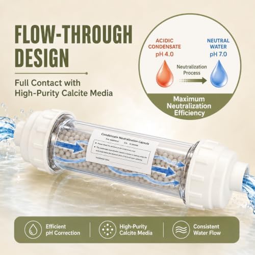804000074 Condensate Neutralizer Kit for Rinnai Tankless Water Heater & Boiler, 1" FNPT Condensate Neutralizer with Calcite Media, Neutralizes Acidic Condensate, Includes Mounting Bracket & Fittings - Image 2