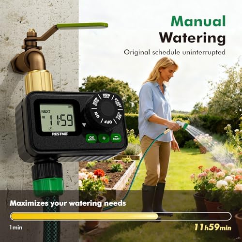 RESTMO Sprinkler Timer for Outdoor Hose Faucet, Programmable Water Timer - Image 3