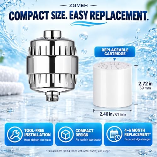 20 Stage Shower Filter for Hard Water, High Flow Shower Head Filter - Image 2
