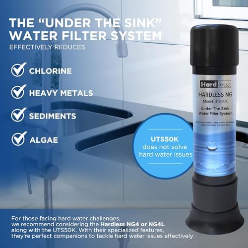 Hardless NG4L Whole House Water Filter & Under The Sink Water Filter - Salt-Free Softening, Comes w/ 3/4" Inlet/Outlet, Maintains Essential Minerals, Reduces Chlorine & Sediment, Easy Installation - Image 3