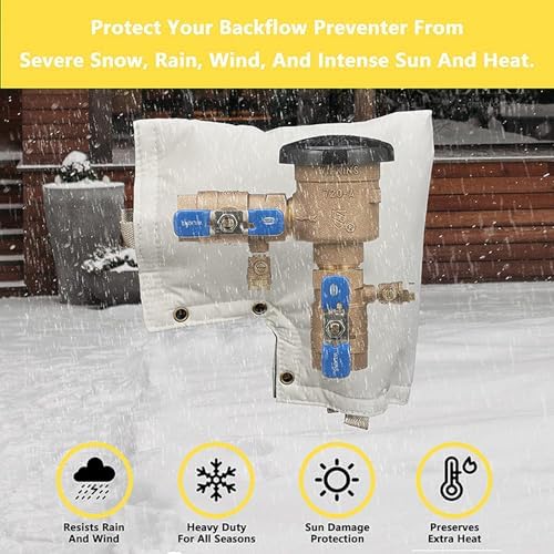 HUIOP Backflow Preventer Cover,Backflow Preventers Protection, 12" W x 13" H Backflow Winter Cover, Insulated Cover Pouch for Irrigation Backflow Valve, Sprinkler Valves in Snow or Sun Exposure - Image 6