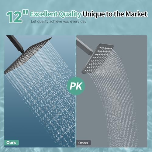 SR SUN RISE 12 Inch Rain Shower Head 304 Stailess Steel Matte Black High Pressure Rainfall Showerhead Water Saving - Image 2