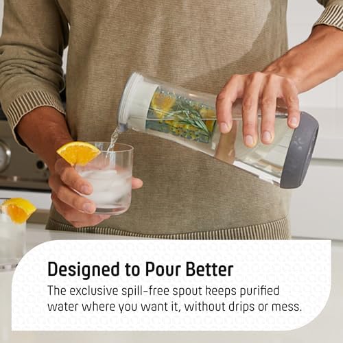 Hydros Water Filter Pitcher, 40 oz Slim Design, Patented Fast Flo Tech, Dishwasher Safe, Fills in Just 40 Seconds, BPA Free, 5 Cup Capacity, White - Image 3