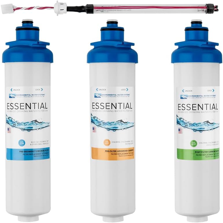 Essential Water Systems Replacement Filter Set for DWS-UV Model, 3-Stage Carbon Filtration by Unknown