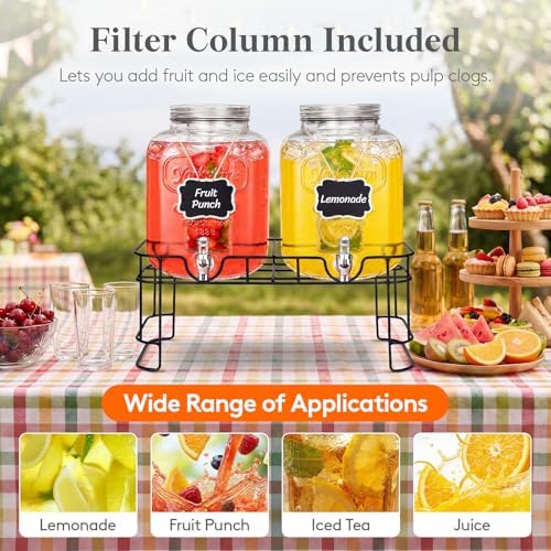 Lifewit 1.6 Gallon Glass Drink Dispenser with Stand & Fruit Infuser 2 Pcs - Image 6