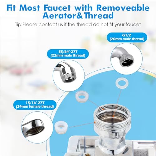 Water Filter for Bathroom Sink 1080 Rotating Swivel Faucet Extender - Image 3
