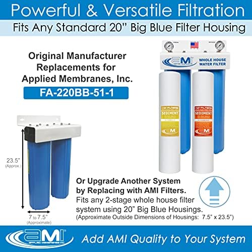 Applied Membranes Inc. 2-Stage Whole-House Water Filter System & Fine Sediment Filter Replacement - Image 5