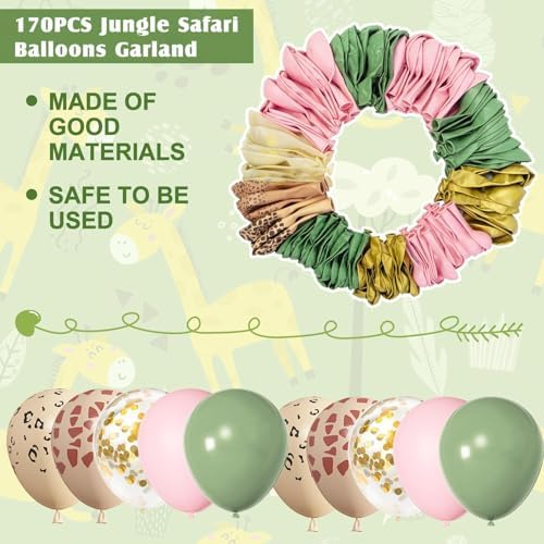 Amandir 170Pcs Jungle Safari Balloons Garland Arch Kit - Image 4
