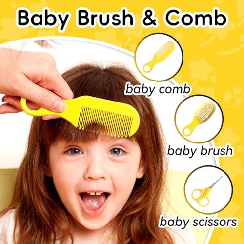 Baby Healthcare and Grooming Kit, Portable Baby Safety Care Set, Baby Essentials kit for Newborn(Yellow 13 in 1) - Image 3