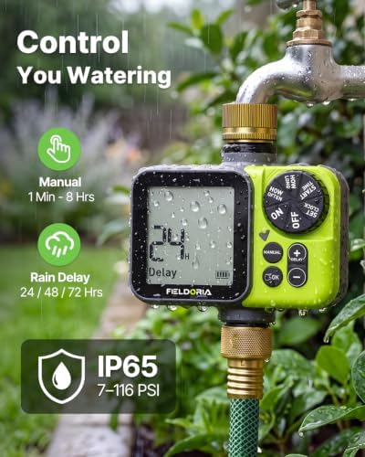 Sprinkler Timer, Brass Inlet Garden Hose Timer with Rain Delay - Image 5