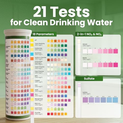 21-in-1 Drinking Water Test Kit – 120 Strips + 2 Bacteria Tests – Easy DIY Testing for Tap, Well & Spring Water – Tests Lead, Fluoride, Iron, Hardness, pH, Chlorine, Copper, Bacteria & More - Image 5