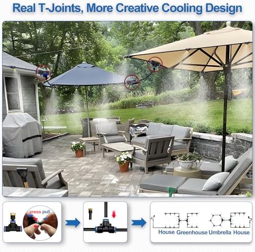 Misters for Outside Patio, 80FT|24M Outdoor Water Misting Cooling System. - Image 3