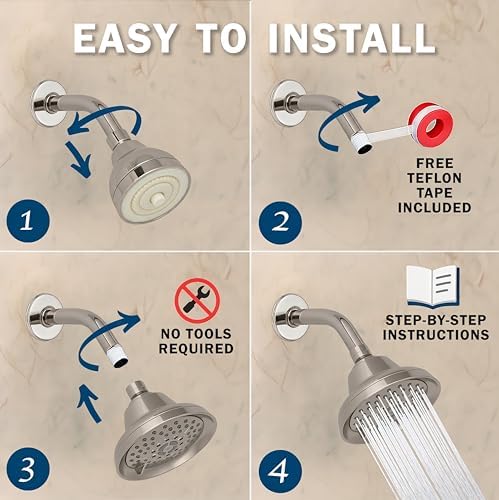 Aqua Elegante Massage Shower Head With Mist - 2.5 GPM - Brushed Nickel - Image 5