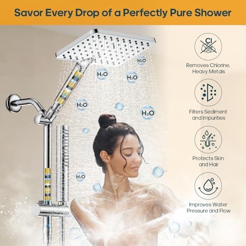 High Pressure Filtered Shower Head with Handheld Combo - Image 2