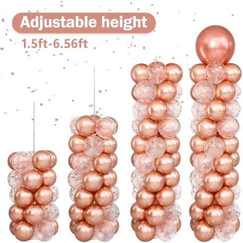 Rose Gold Balloon Column Stand Kit Set of 2 for Floor - Image 6