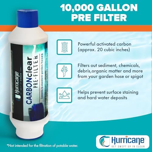 Hurricane Filters HF-CAR10000-01 - 10,000 Gallon Pre Filter for Filling Your Hot Tub, Spa & Pool, Pet Bath & More - HF-CAR10000-01 Fits 3/4" Garden Hose Pre Filter (4 Pack) - Image 4