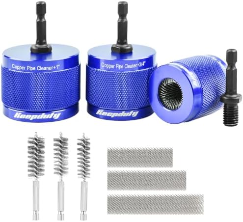 1/2", 3/4", 1" Copper Pipe Cleaner for Drill with Copper Fitting Brush by KeepdutyProduct