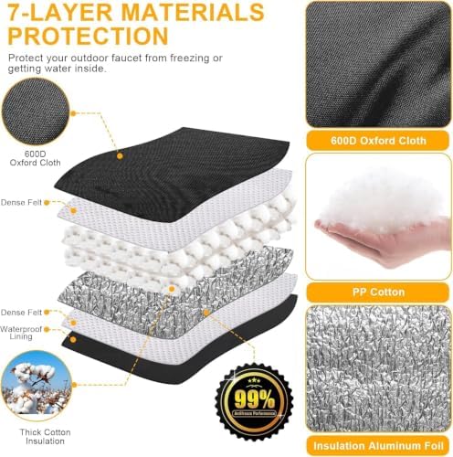 Backflow Preventer Cover 16W x 24H in Insulated Pouch, Black - Image 4