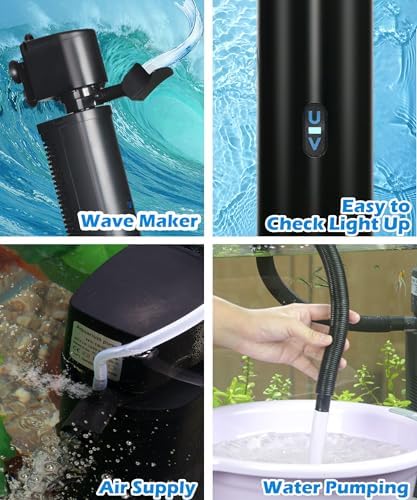 COOSPIDER 400GPH Aquarium Filter with 7W U-V Light for 75-200 Gallon - Image 5