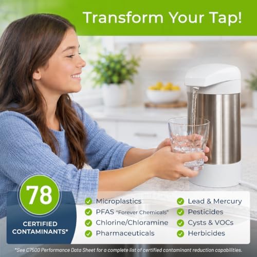 WaterChef Premium Countertop Water Filter System C7500 (White) with Intelligent Monitor | NSF/ANSI Certified 78 Contaminants | Big Block™ Filtration Technology | 1,000-Gallon Capacity | Made in USA - Image 2