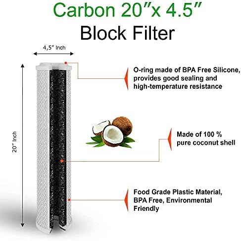 High Capacity Coconut Shell Carbon Block Water Filter, 4.5 x 20 Inch 6 Pack - Image 4