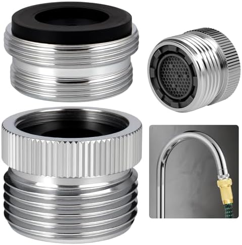 Faucet Adapter with Aerator,Garden Hose to Sink Faucet Adapter,Faucet to Garden Hose Adapter for Bathroom and Kitchen, Sink Hose Attachment with 3/4" GHT Thread Chrome by Unknown