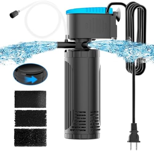 AquaMiracle Water Flow Adjustable 3-Stage Aquarium Filter with Aeration by AquaMiracle