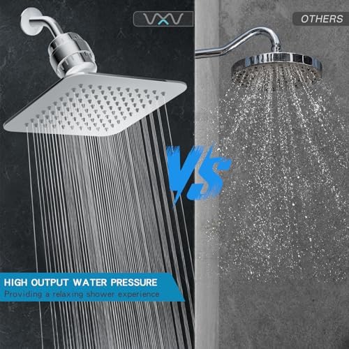 10'' High Pressure Filtered Shower Head Combo 20 Stage Shower Filter for Hard Water, Removes Chlorine & Harmful Substances (Chrome Polished) - Image 5