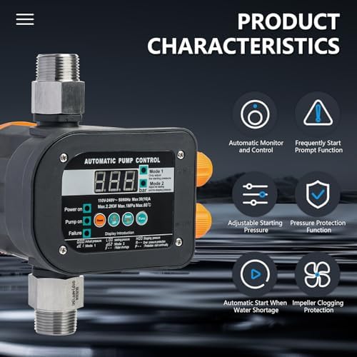 WiseWater Smart Pump Controller,110V-240V,1" NPT Adapters,Digital Display - Image 5