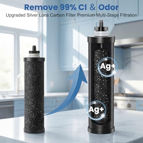Upgraded Stainless Steel Gravity Water Filter System,2.25 Gallon 6-Stage Countertop Filtration with 2 Filters for Home Kitchen & Outdoor Use,No Electricity Required - Image 4