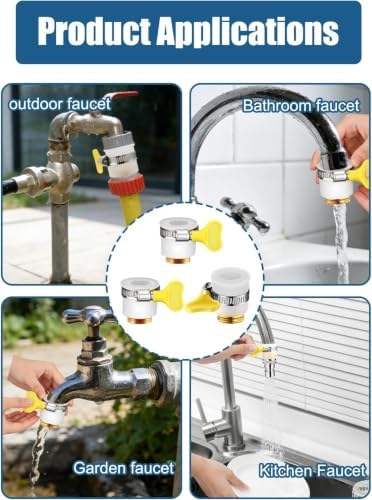 3 Pcs Faucet Adapter Kit Universal Sink Hose Adapter Outer 15-24mm - Image 3