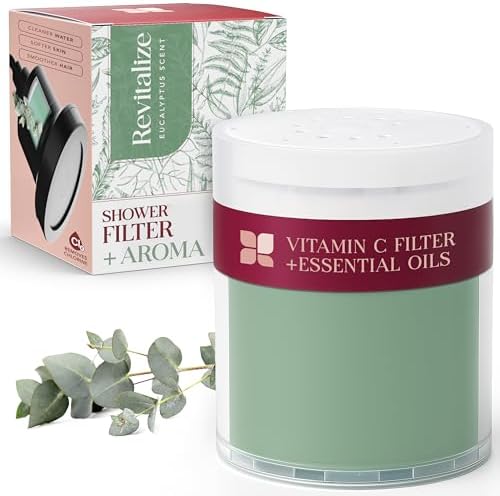 Vitamin C Shower Filter Replacement Cartridge + Shower Steamers Aromatherapy - K Beauty Skin & Hair Enhancement, Universal Water Filter Replacement for AquaBliss - Eucalyptus Scent by Unknown