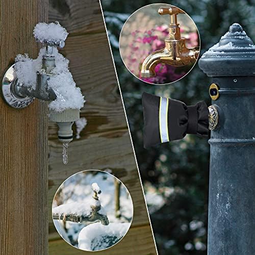 Velcro Thickened Anti-Freeze Outdoor Faucet Socks - Reusable Hose Bib Covers with Reflective Strips for Winter Freeze Protection, Cold Weather - Image 5