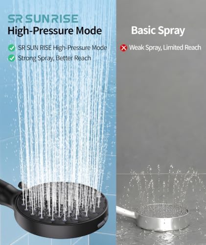 SR SUN RISE Filtered Shower Head with Handheld High Pressure 9 Spray Mode Showerhead Detachable Shower Head Water Softener Filters Beads for Hard Water Remove Chlorine 4 Filters Black - Image 5