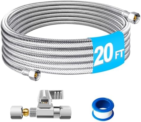 Refrigerator Water Line Kit - 20 FT Tubing with Valve for Ice Maker/Fridge by SWPUREFRKitchenAccessories