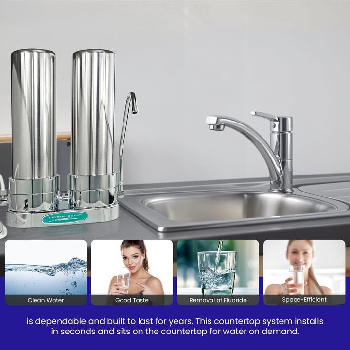 Smart Countertop Water Filter System | Crystal Quest (Double, Stainless Steel) - Image 5