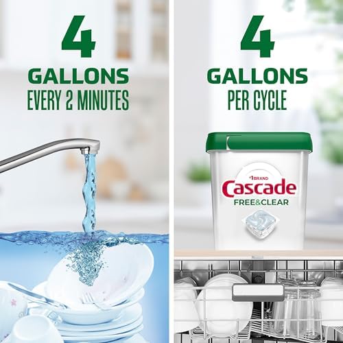 Cascade Free & Clear Dishwasher Pods, Dishwasher Detergent, Dish Detergent Soap, Unscented, 47ct (Pack of 2) - Image 6