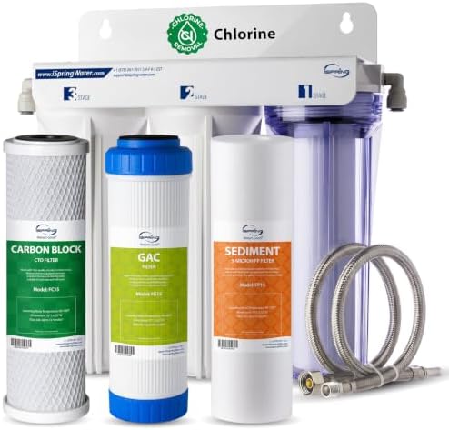 iSpring US31KF 3-Stage Chlorine Removal Under Sink Water Filter System by iSpring