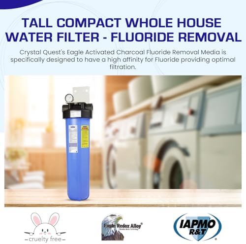 Crystal Quest Tall Compact Whole House Fluoride Water Filtration System, Multi-Stage Filter for Fluoride, BPA-Free, pH-Enhancing, 4-6 GPM Flow, Single Configuration, Easy Maintenance - Without Stand - Image 2