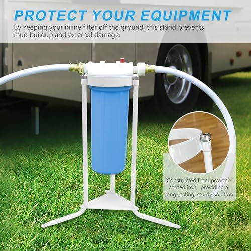 Upgraded RV Water Filter Stand, Fits 4" Filters, Triple-Prong, Anti-Kink - Image 5