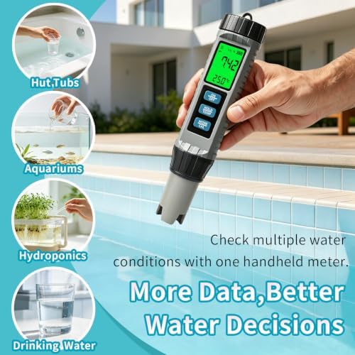 8-in-1 Water Quality Tester, Multiparameter Meter Pool & Aquarium - Image 3