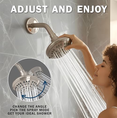 Aqua Elegante 6 Function Luxury Shower Head - 2.5 GPM - Brushed Nickel - Image 3