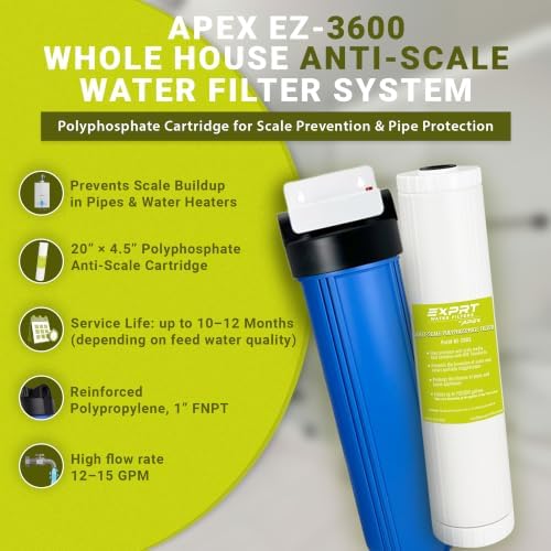 Whole House Water Filter 20" x 4.5" Polyphosphate Descaler EZ-3600 - Image 3