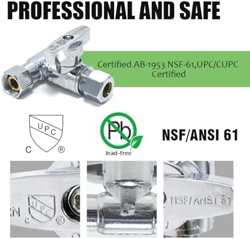 TTFLEX 3/8" x 3/8" x 3/8" Compression Tee Valve, Shut Off Valve, 1/4 Turn - Image 5