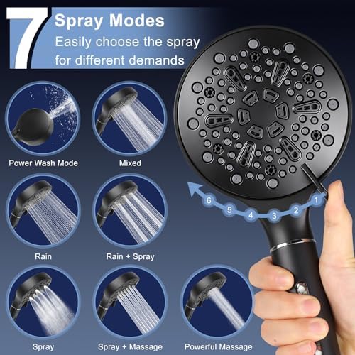 High Pressure Filtered Shower Head with 3-PCS Filters,7-Spray Modes - Image 5