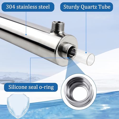 12GPM Ultraviolet Water Filter, 55W,110V,+1 Extra UV Tube - Image 6