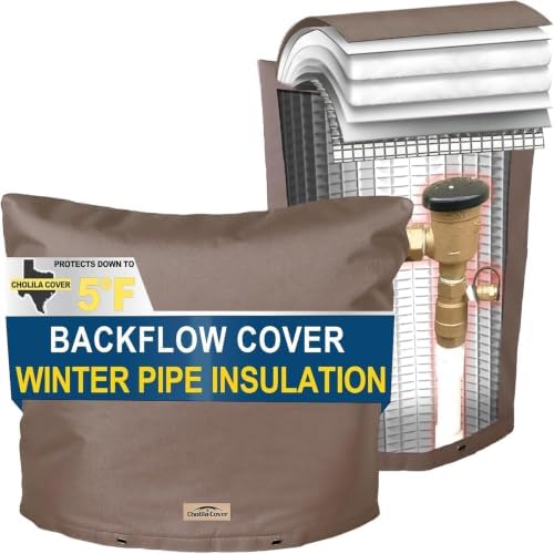 Insulated Backflow Preventer Pipe Pouch, 36W x 24H in, Brown by CholilaCover