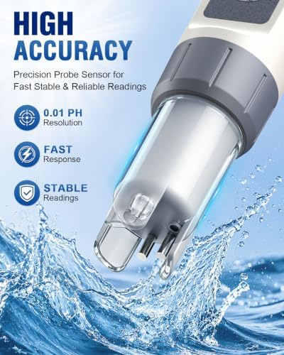 PH Meter, 3-in-1 Ph, TDS & Temperature Tester Digital Water Meter with 3 Buffer Solution, ± 0.1 pH Accurate PH Meter Tester for Drinking Water, Aquariums, Hydroponics, Pool and More - Image 3