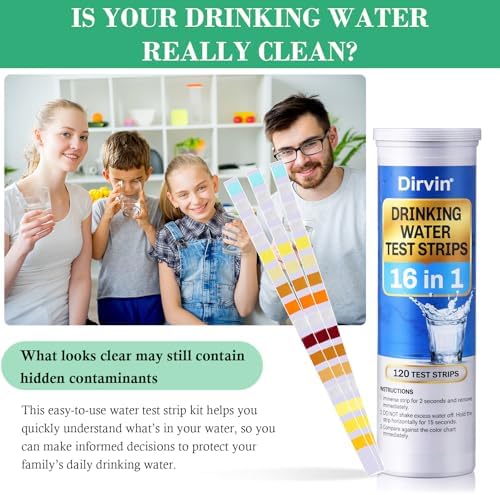 Dirvin 22 in 1 Drinking Water Test Kit, 156 Test Strips for Tap & Well Water, Tests E.Coli pH Hardness Lead Iron Copper Chlorine Cyanuric Acid and More - Image 6